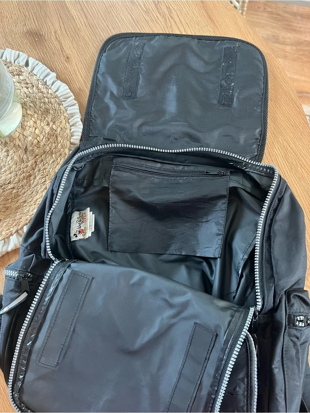 Y2K Walt Disney World kids Black Backpack with Sorcerer Mickey Embroidery